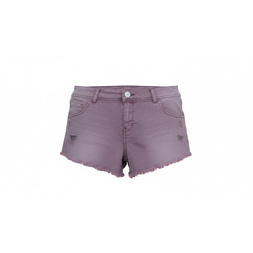 Refuge Denim Shorts Womens 10 Purple  Distressed Frayed Raw Hem Super Shortie
